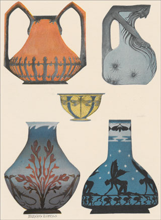 Vase design from Deutsche kunst und dekoration (German art & decoration)