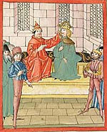 Die Krönung Heinrichs I. (Cpg 345, fol. 153v)
