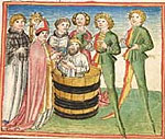 Die Taufe Beliants (Cpg 353, fol. 67r)