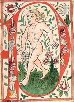 P-Initiale mit nacktem Mann (Cpg 149, fol. 5r)