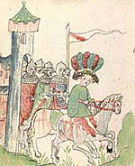 Lanzelots Auszug, Cpg 371, fol. 1v