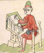Der schreibende Ulrich von Zatzikhoven, Cpg 371, fol 2r