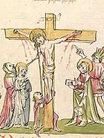 Die Kreuzigung Christi an Kafreitag (Cpg 144, fol. 343v)