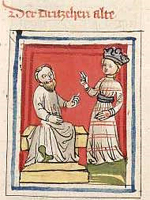 Der dreizehnte Alte und die minnende Seele (fol. 67r)