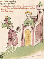 Aenenas macht Lavinia den Hof (fol 205v).