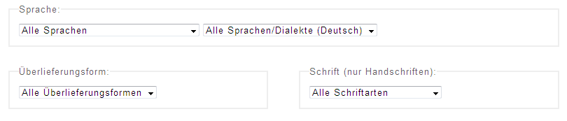 Dropdown-Listen mit weiteren Suchoptionen