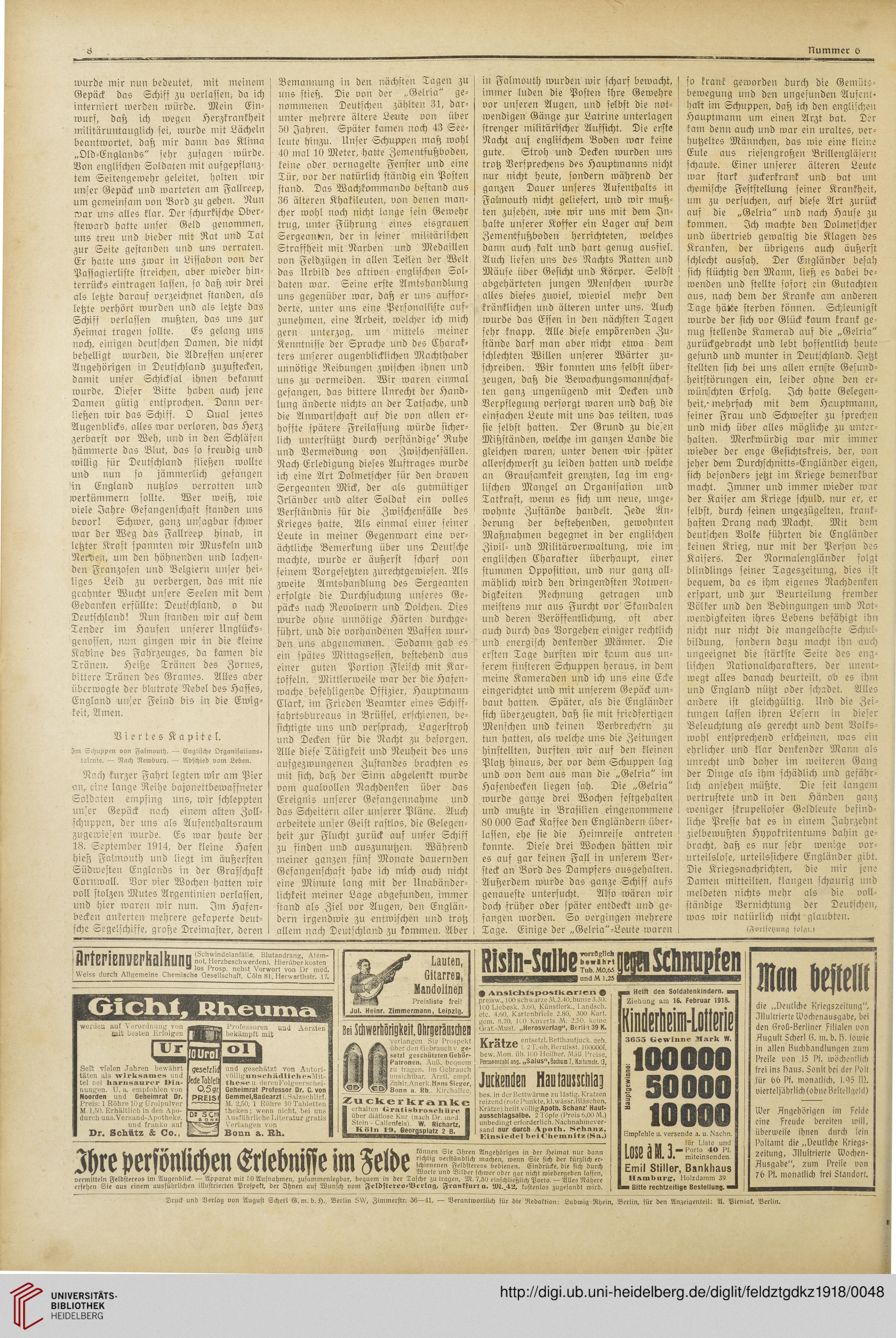 Deutsche Kriegszeitung 1918