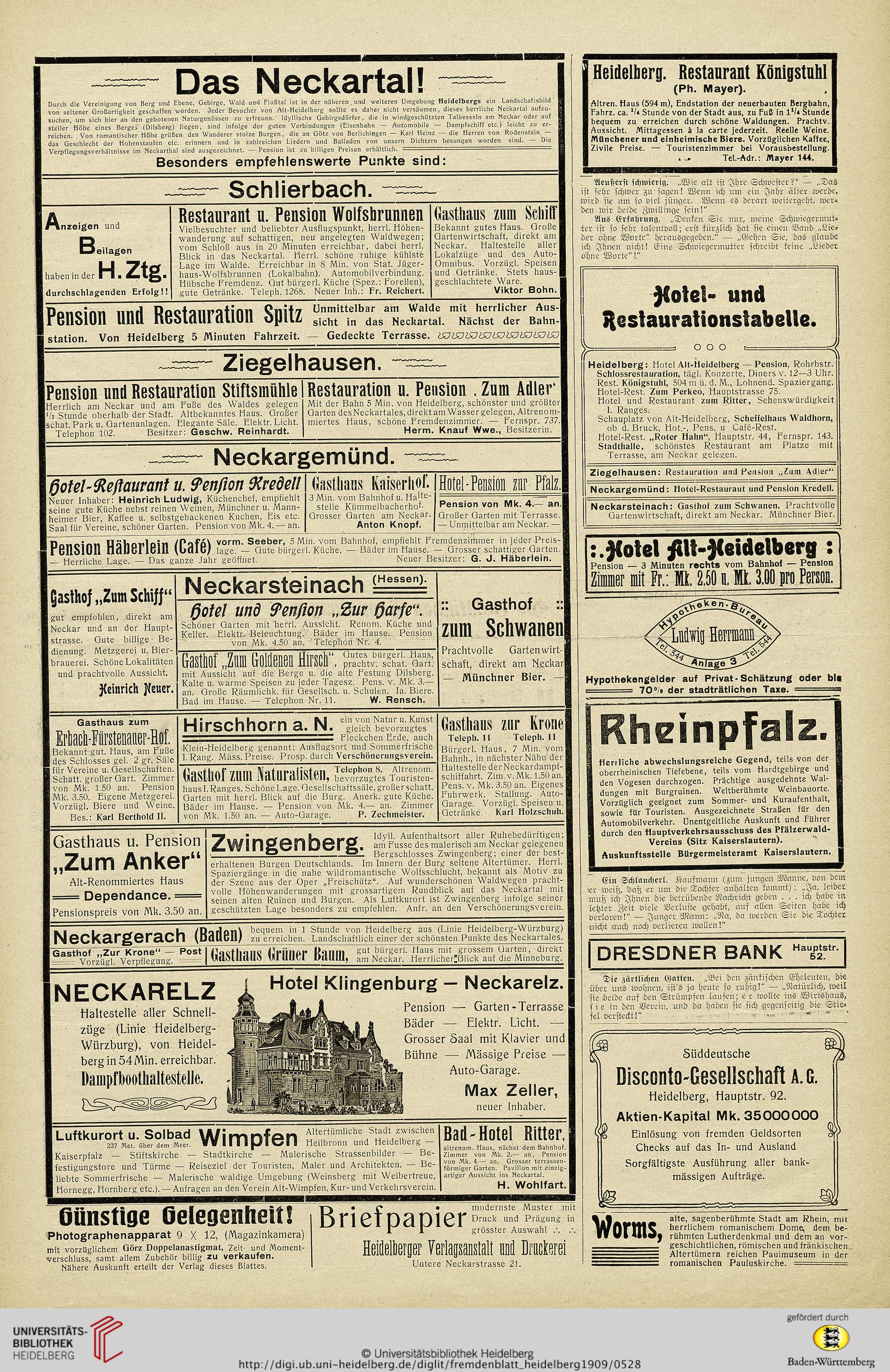 Verein Zur Forderung Des Fremdenverkehrs Fur Heidelberg Und
