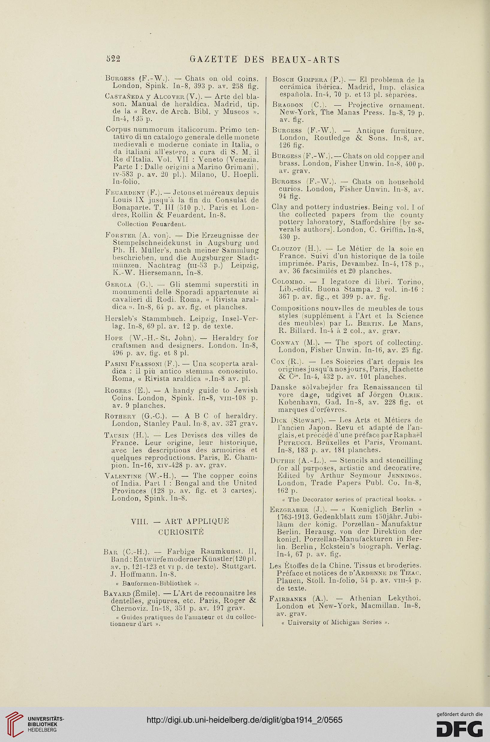 gazette des beaux arts la doyenne des revues d art 4 per 12 1914 1916