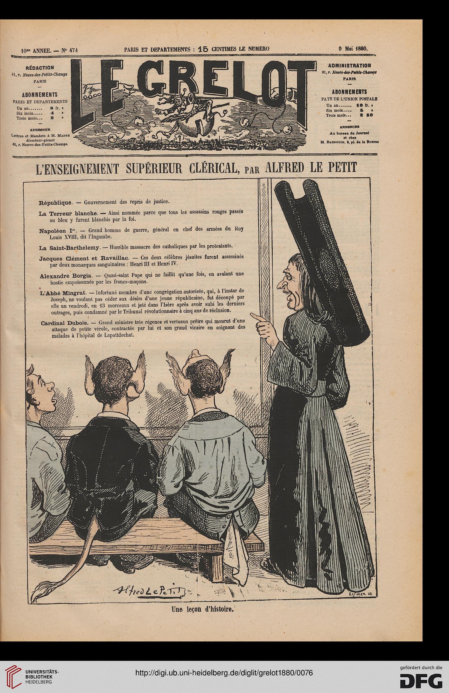 le grelot journal illustre politique et satirique 10 1880