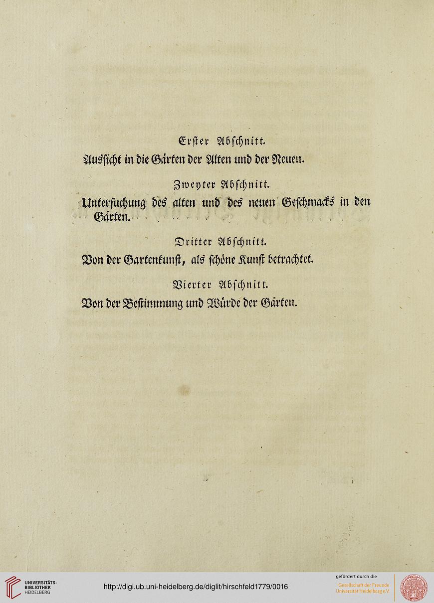 Hirschfeld, Christian Cay Lorenz Theorie der Gartenkunst (Band 1