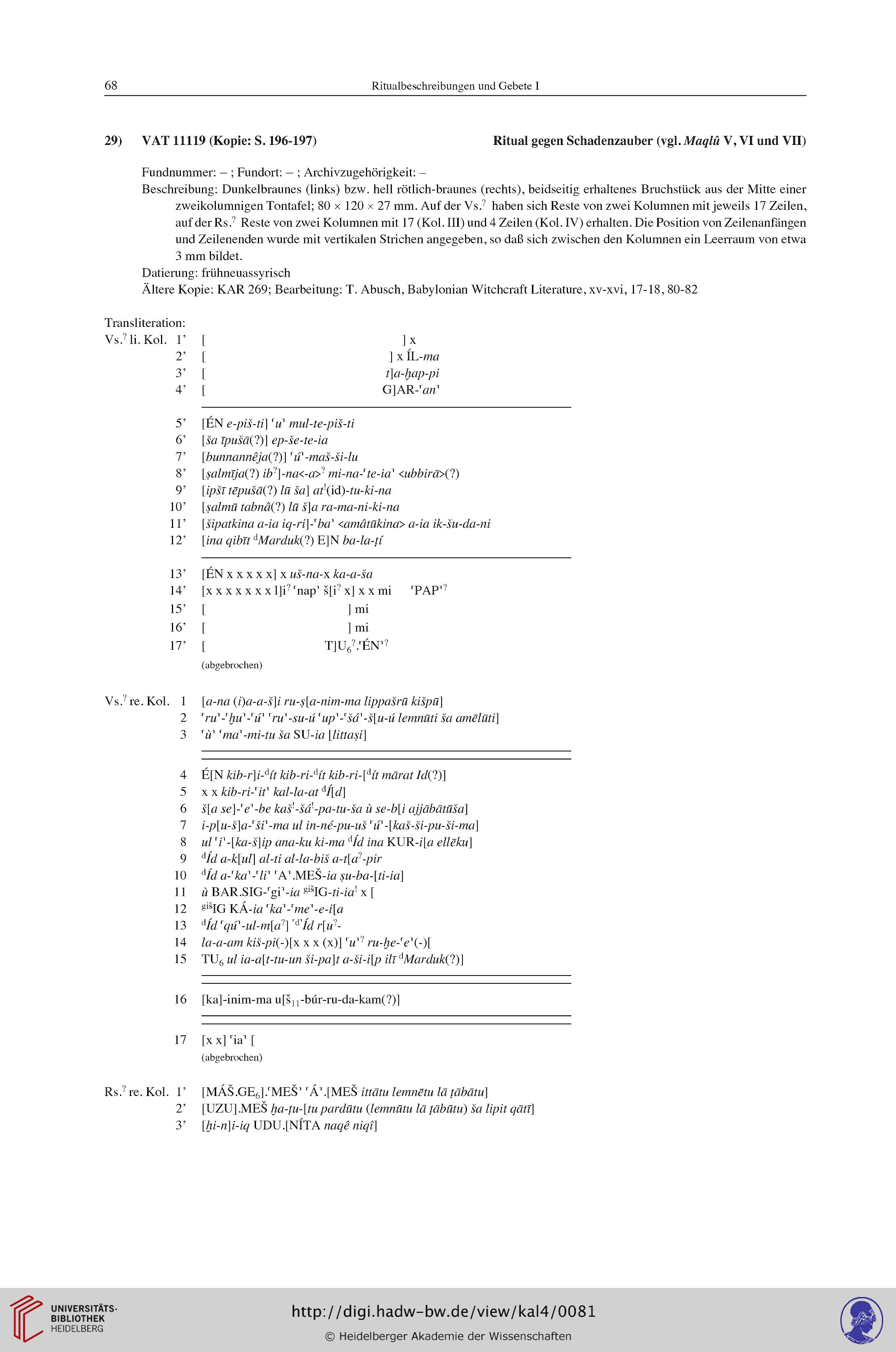 Strauss Rita Schwemer Daniel Maul Stefan M Hrsg Heidelberger Akademie Der Wissenschaften Hrsg Keilschrifttexte Aus Assur Literarischen Inhalts Band 4 Ritualbeschreibungen Und Gebete Wiesbaden Harrassowitz 11