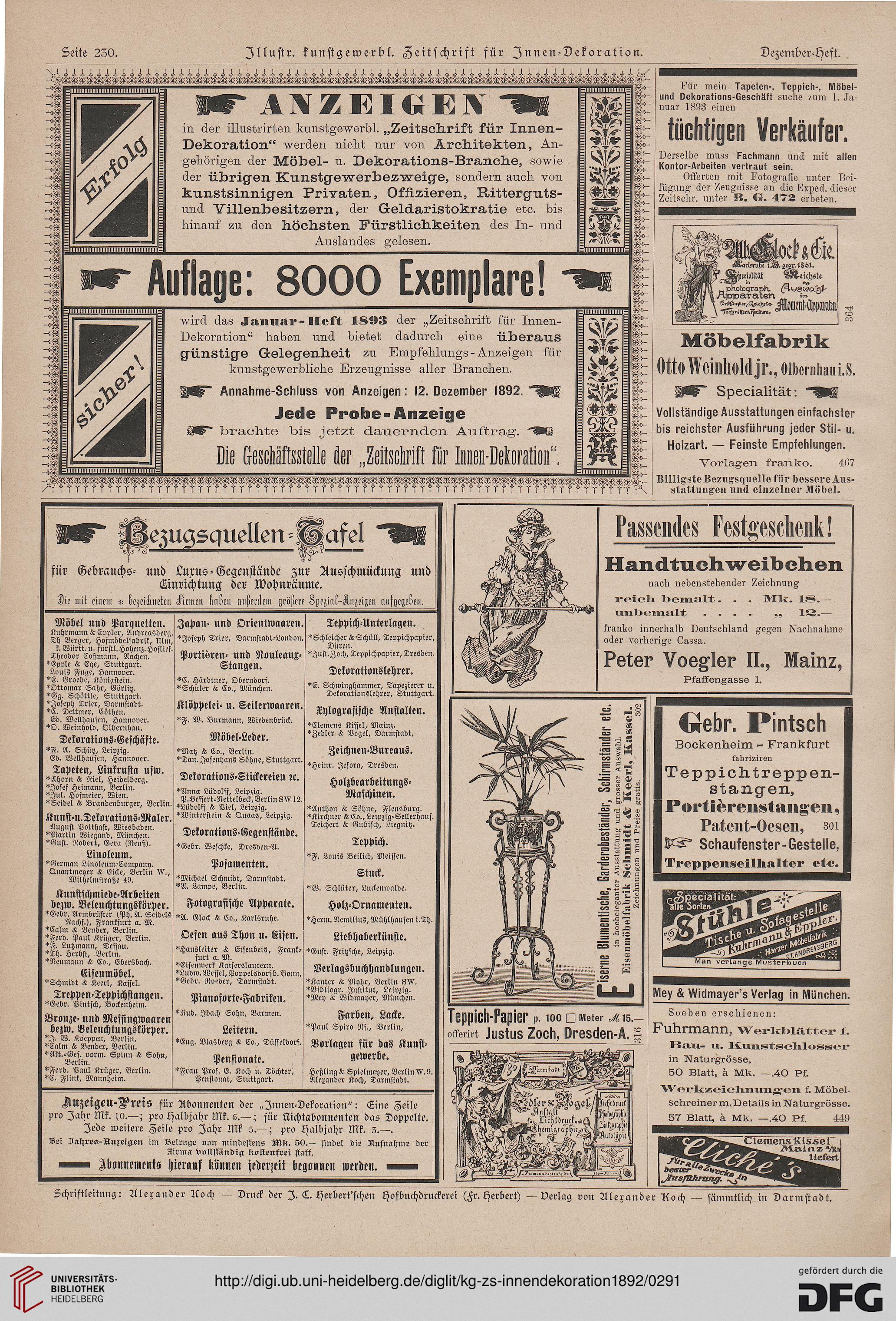 Illustrirte Kunstgewerbliche Zeitschrift Für Innendekoration 31892
