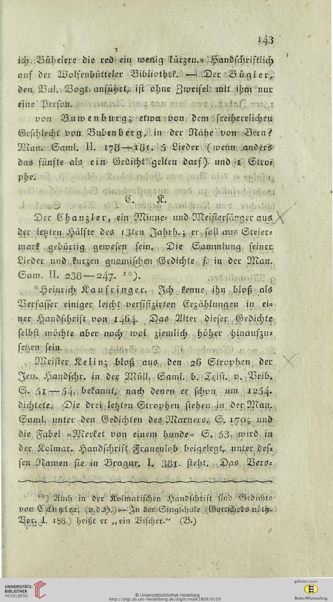 Hagen friedrich heinrich von der hrsg museum f r altdeutsche