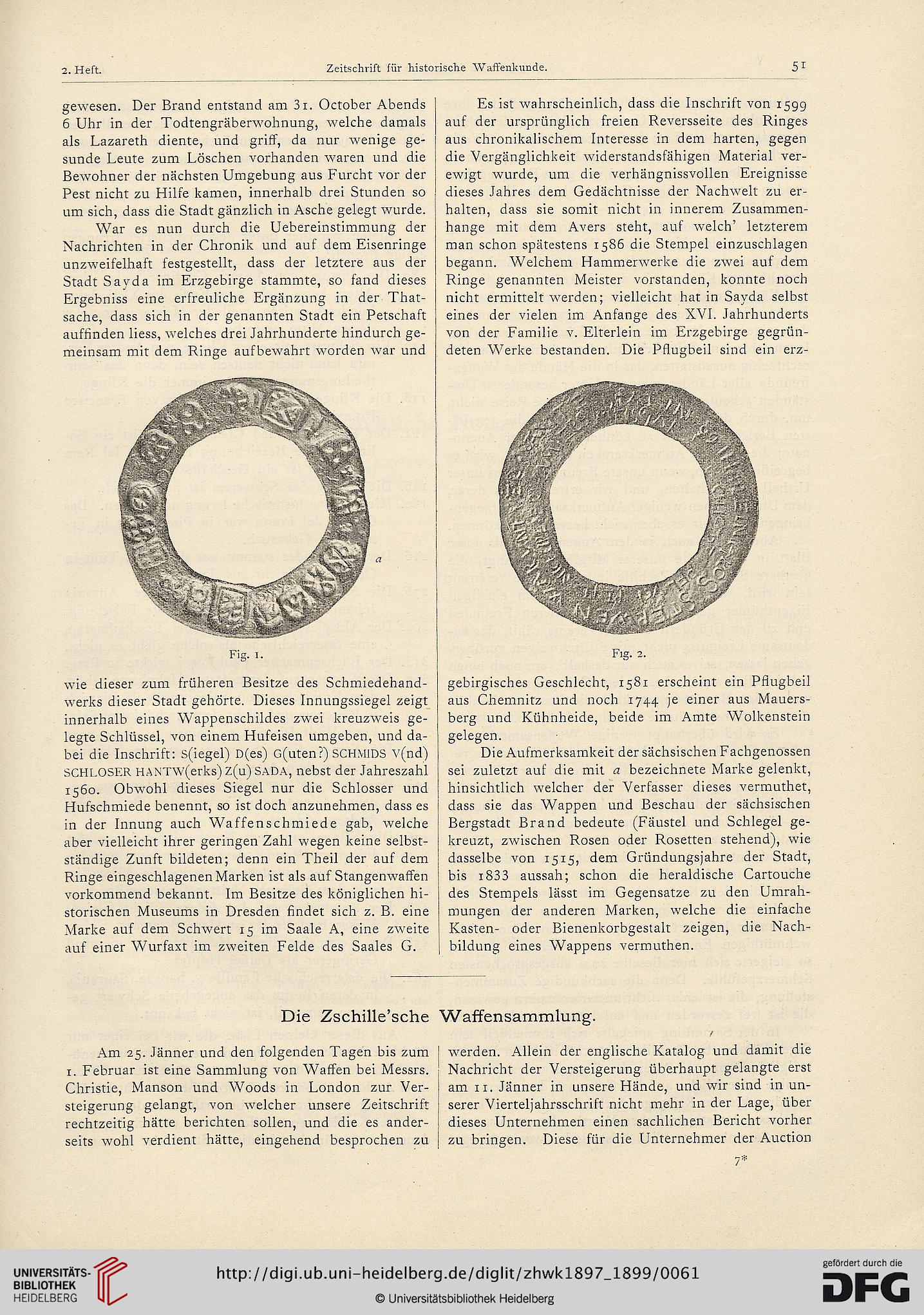 Verein für Historische Waffenkunde [Hrsg.]: Zeitschrift für historische  Waffen- und Kostümkunde: Organ des Vereins für Historische Waffenkunde  (1.1897-1899)