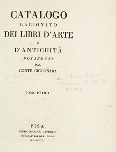Abbildung: Cicognara, Leopoldo: Catalogo ragionato dei libri d'arte e d'antichità posseduti dal Conte Cicognara